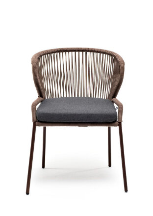 Плетеный стул из роупа Милан серо-коричневый в Москве 