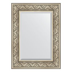 Зеркало с фацетом в багетной раме Evoform барокко серебро 106 мм 60х80 см