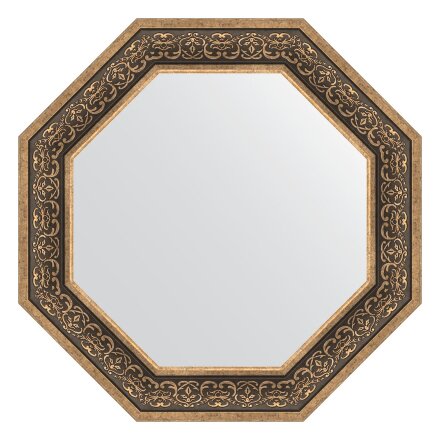 Зеркало в багетной раме Evoform вензель серебряный 101 мм 74x74 см в Москве 