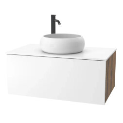 Тумба для ванной комнаты ЗОВ Кито под столешницу аттик/белый мат 90