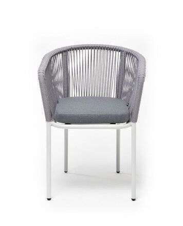 Плетеный стул из роупа Марсель бело-серый в Москве 