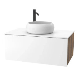 Тумба для ванной комнаты ЗОВ Кито под столешницу аттик/белый мат 100