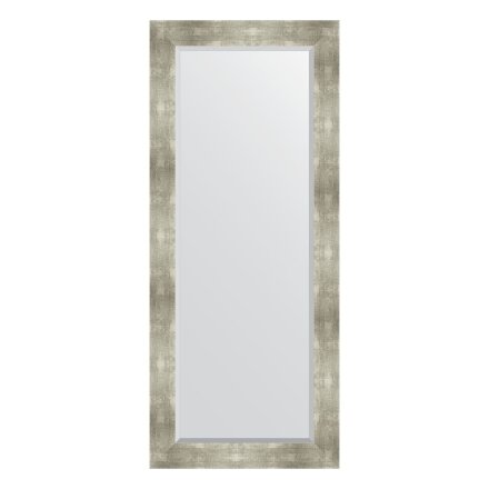 Зеркало с фацетом в багетной раме Evoform алюминий 90 мм 66х156 см в Москве 