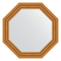 Зеркало в багетной раме Evoform состаренное золото с плетением 70 мм 58x58 см