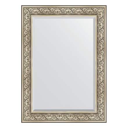 Зеркало с фацетом в багетной раме Evoform барокко серебро 106 мм 80х110 см в Москве 