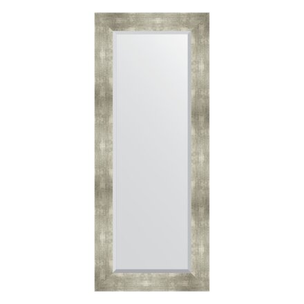 Зеркало с фацетом в багетной раме Evoform алюминий 90 мм 56х136 см в Москве 