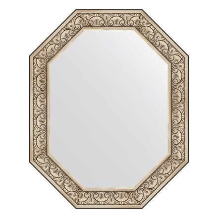 Зеркало в багетной раме Evoform барокко серебро 106 мм 80x100 см в Москве 