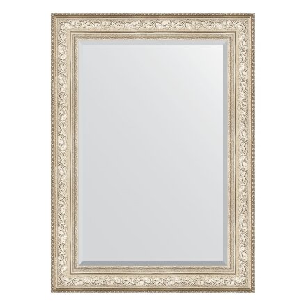Зеркало с фацетом в багетной раме Evoform виньетка серебро 109 мм 80х110 см в Москве 