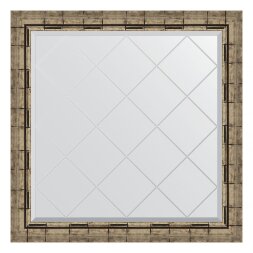 Зеркало с гравировкой в багетной раме Evoform серебряный бамбук 73 мм 83x83 см