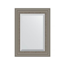 Зеркало с фацетом в багетной раме Evoform римское серебро 88 мм 56х76 см