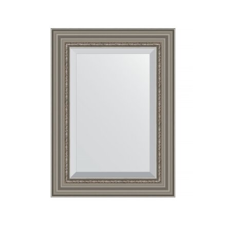 Зеркало с фацетом в багетной раме Evoform римское серебро 88 мм 56х76 см в Москве 
