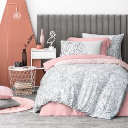 Комплект постельного белья Togas Джина серый с розовым Полуторный