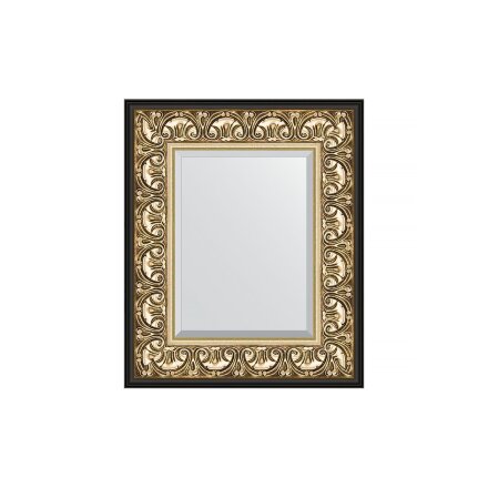 Зеркало с фацетом в багетной раме Evoform барокко золото 106 мм 50х60 см в Москве 