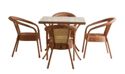 Комплект DECO 4 с квадратным столом, светло-коричневый