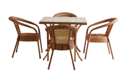 Комплект DECO 4 с квадратным столом, светло-коричневый в Москве 