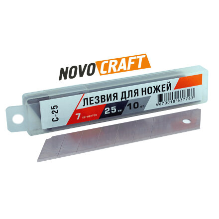 Лезвия для ножей Novocraft С-25 0,7х25 мм 7 сегментов 10 шт в Москве 