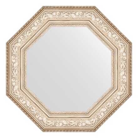Зеркало в багетной раме Evoform виньетка серебро 109 мм 65x65 см в Москве 