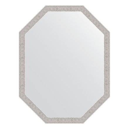 Зеркало в багетной раме Evoform волна алюминий 46 мм 68x88 см в Москве 