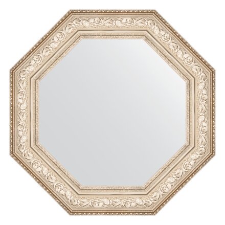 Зеркало в багетной раме Evoform виньетка серебро 109 мм 75x75 см в Москве 