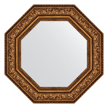 Зеркало в багетной раме Evoform виньетка состаренная бронза 109 мм 65x65 см в Москве 