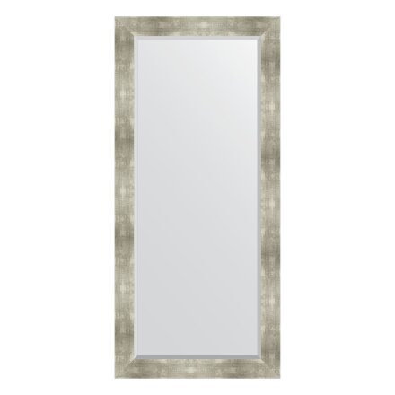 Зеркало с фацетом в багетной раме Evoform алюминий 90 мм 76х166 см в Москве 