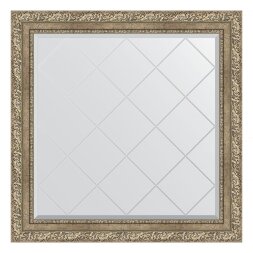 Зеркало с гравировкой в багетной раме Evoform виньетка античное серебро 85 мм 85x85 см