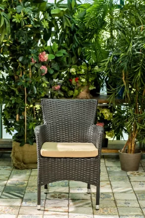 Кресло из искусственного ротанга Aroma коричневое в Москве 