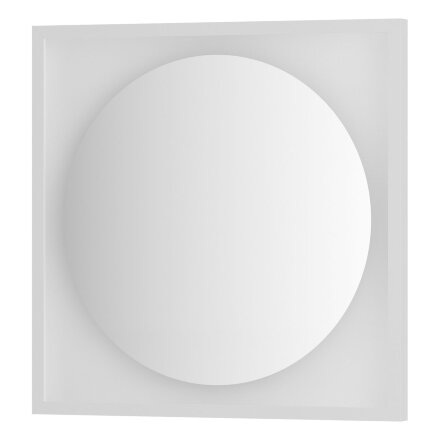 Зеркало Defesto с LED-подсветкой без выключателя 12 W теплый белый свет, белая рама 60x60 см в Москве 